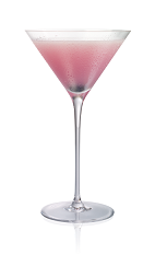 The Blueberry Alias cocktail is made from Stoli Blueberi blueberry vodka, blueberry syrup and lime juice, and served in a chilled cocktail glass.