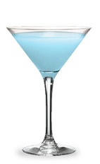 The Blueberry Pie is a blue cocktail made from blueberry schnapps, vanilla liqueur, blue curacao and half-and-half, and served in a chilled cocktail glass.