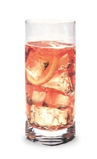 The Bubbly Strawberry-ade is a pink colored drink made from strawberry schnapps, vodka, sour mix and lemon-lime soda, and served over ice in a highball glass.