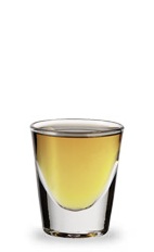 The Butter Beam is an orange shot made from butterscotch schnapps and Jim Beam bourbon, and served in a chilled shot glass.