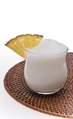 The Cachaca Colada is a Brazilian version of the classic Pina Colada drink recipe. Made from Leblon cachaca, pineapple juice, lime juice, pina colada mix and simple syrup, and served blended in a chilled rocks glass.