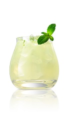 Let the green fairy in tonight and enjoy the party. The Cali Absinthe cocktail recipe is a clear colored drink made from Caliche rum, Batavia arrack, lime juice, simple syrup and mint, and served over ice in a rocks glass.