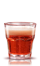 The Campari Seltz is a light aperitif made from Campari and club soda, and served over ice in a rocks glass with a slice of orange.