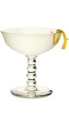 The Can Can Martini is a clear colored cocktail made from vodka, St-Germain elderflower liqueur and dry vermouth, and served in a chilled cocktail glass.