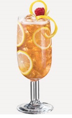 The Charleston Lemonade is a refreshing summer drink recipe made from Burnett's sweet tea vodka, lemonade and white cranberry juice, and served over ice in a tall glass.