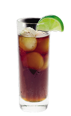 The Cola Cocktail recipe is a brown colored drink made from Lunazul reposado tequila, Coke and lime, and served over ice in a highball glass.