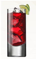 The Cranberry Mist is an exotic red drink perfect for Saint Patrick's Day. Made from Irish Mist whiskey liqueur, cranberry juice and lime, and served over ice in a highball glass.