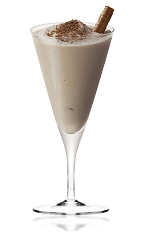 The Dom Pedro Amarula is a cream colored cocktail made from Amarula cream liqueur, vanilla ice cream, heavy cream and chocolate, and served in a chilled cocktail glass.