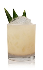 The Electric Coco is made from Patron tequila, coconut water, pineapple juice, orange flower water and orange bitters, and served over ice in a rocks glass.