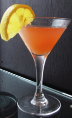 The Fresh Start is a refreshing cocktail made from Effen raspberry vodka, Campari, sour mix and peach brandy, and served in a chilled cocktail glass.