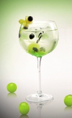 The G'Vine G & T cocktail takes the classic Gin and Tonic recipe to a whole new level. Made from G'Vine Floraison gin, tonic water and green grapes, and served over ice in a large wine glass.
