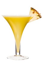 The Grand Tropical is an elegant orange cocktail made from Grand Marnier, pineapple juice, orange juice and lemon juice, and served in a chilled cocktail glass.