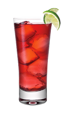 The Grape and Cranberry is a red colored drink made from Smirnoff grape vodka, lime and cranberry juice, and served over ice in a highball glass.