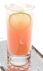 Brazil is the world's largest producer of guava (goiaba in the local lingo), and can be found in the backyards of most houses. The Guava Fresh is a peach colored drink recipe that combines guava juice with Leblon Cachaca (Brazilian rum), lime juice and simple syrup, and served over ice in a highball glass.