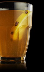 The Hot Monkey is a warm drink to help you get through a cold winter day. Made from Monkey Shoulder scotch, honey, clove and hot water, and served in a rocks glass.