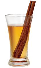 The Jack Cinnaster is an orange shot made from Tuaca Cinnaster cinnamon vanilla liqueur, Jack Daniel's Tennessee whiskey, apple juice and cinnamon, and served in a chilled double shot glass.