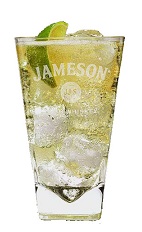 The Jameson Lemonade is a light and fruity Saint Patrick's Day drink made from Jameson Irish whiskey, lemonade and lime, and served over ice in a highball glass.