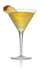 The Karamel Appletini is made from Stoli Salted Karamel vodka and apple juice, and served in a chilled cocktail glass.