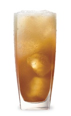 The Kentucky Tea is an sweet brown summer drink made from peach brandy, bourbon and sweet tea, and served over ice in a highball glass.