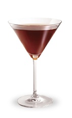 This variation of the classic Kir Royale cocktail is served in a cocktail glass. A red drink, made from creme de cassis and chilled wine.