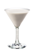 The Kissable is a cream colored cocktail made from Smirnoff orange vodka, white creme de cacao and milk, and served in a chilled cocktail glass.