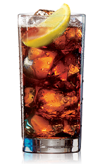 The Limon and Coke is a brown drink made from Bacardi Limon rum and Coca-Cola, and served over ice in a highball glass.