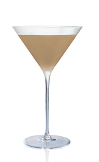 The Macchiato Martini is made from Stoli Salted Karamel vodka, coffee liqueur and milk, and served in a chilled cocktail glass.