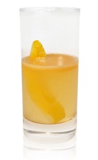 The Maria in the Garden is an orange drink made from Patron tequila, lemon juice, agave nectar, yellow cherry tomatoes and mineral water, and served in a highball glass.