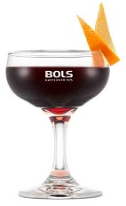 The Martinez is a classy red cocktail made from Bols maraschino liqueur, sweet vermouth and bitters, and served in a chilled cocktail glass.