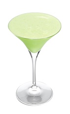 The Mellow Melon cocktail is made from a smooth blend of Midori melon liqueur, Mozart White chocolate liqueur, yogurt, cream and melon, and served in a chilled cocktail glass.