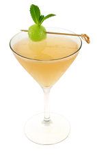 The Melon Lime Drop is an orange colored cocktail made from Smirnoff melon vodka, lemonade, lime juice and simple syrup, and served in a chilled cocktail glass.