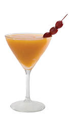 The Mexicana Tropical drink recipe is an orange colored cocktail made from Lunazul blanco tequila, mango nectar, kiwi fruit, sugar and club soda, and served in a chilled cocktail glass.