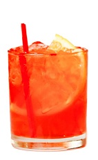 The Nina is an orange drink made from Patron tequila, sweet vermouth, aperol and grapefruit soda, and served over ice in a rocks glass.