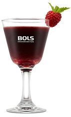 The November Rain is a fruity red cocktail made from vodka, blueberry liqueur, raspberry liqueur, lemon juice, blackberries and mint, and served in a chilled cocktail glass.