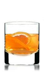 The Patron Sleigh is a tasty orange Christmas drink made from Patron tequila, honey vodka, maraschino liqueur and bitters, and served in a rocks glass.