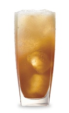 The Peachtree Tea is a brown colored drink made from Peachtree peach schnapps and iced tea, and served over ice in a highball glass.