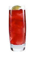 The Pomango is a red colored drink made from Smirnoff pomegranate vodka, green tea, mango juice and simple syrup, and served over ice in a highball glass.