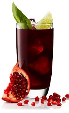 The Pomegranate Gin is a tropical red drink made from Beefeater gin, pomegranate juice, mint and lime, and served over ice in a highball glass.
