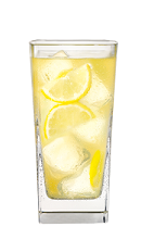 The Porch Crawler is a yellow-colored drink made from vodka, beer and frozen lemonade concentrate, and served over ice in a highball glass.