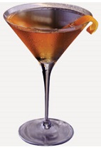 The Purple and Spice cocktail recipe is made from Burnett's grape vodka, apple cider, lemon juice and cinnamon, and served in a chilled cocktail glass.