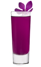 The Purple Nurpl is a sexy exotic purple colored shot made from Leblon cachaca, Cedilla acai liqueur and lemon juice, and served in a chilled shot glass.