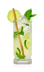 The Q Mojito is a refreshing way to enjoy the old standard Mojito. Made from Don Q rum, mint, lime, sugar and club soda, and served over ice in a highball glass.