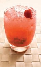 The Raspberry Caipirinha is a red colored variation of the classic Brazilian Caipirinha drink. Made from Leblon cachaca, lime, raspberries and sugar, and served over ice in a rocks glass.