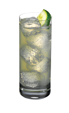 The Raspberry Cooler drink is made from Smirnoff raspberry vodka, lime juice and lemon-lime soda, and served over ice in a highball glass.