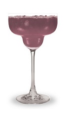 The Razzrita is a purple cocktail made form raspberry schnapps, triple sec, tequila and sour mix, and served in a chilled margarita glass.