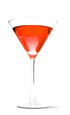The Red Eye Martini recipe is a red colored cocktail made from UV Cherry vodka and chilled champagne, and served in a chilled cocktail glass.