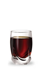 The Root Canal Shot is a brown shot made from root beer schnapps and peppermint schnapps, and served in a chilled shot glass.