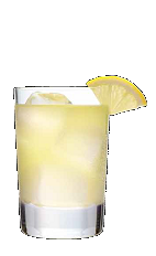 The Rosebud drink recipe is made from Three Olives citrus vodka, triple sec, lemon juice, grapefruit juice and club soda, and served over ice in a rocks glass.