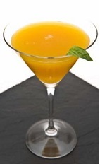 The Sertao Martini is certain to help you relax while on an extended vacation to the tropics of Brazil. An orange colored cocktail made from Leblon cachaca, passion fruit puree, lychee fruit, simple syrup and basil, and served in a chilled cocktail glass.