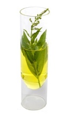 The Soleo shot recipe is made from Limoncello, Benevento herbal liqueur and mint, and served in a chilled shot glass.